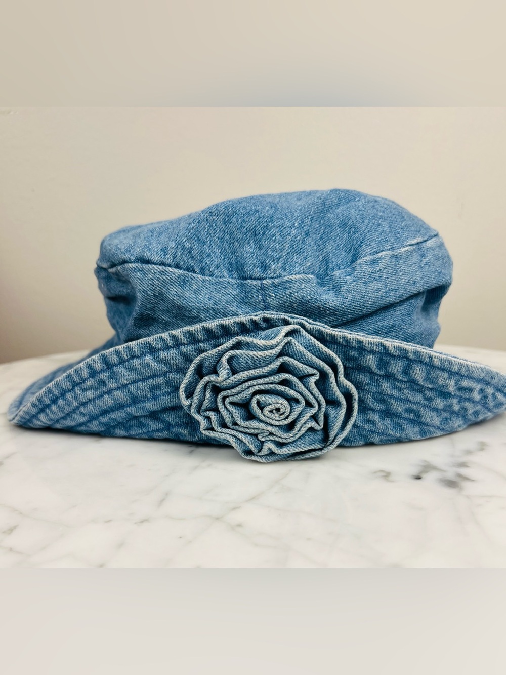 VTG 90s Blossom Hat - Rose Floral Denim Bucket Hat – One Size - Picture 13 of 13